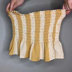Yellow Striped Tube Top